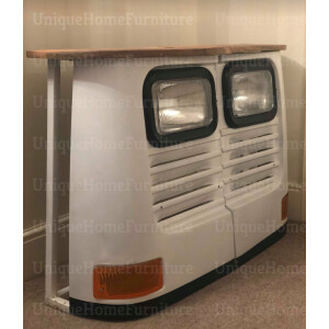 Industrial Console Table Vintage Retro Truck Rustic Solid Wood Hallway Metal Sideboard - Image 5