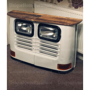 Industrial Console Table Vintage Retro Truck Rustic Solid Wood Hallway Metal Sideboard