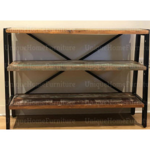 Industrial Console Table Rustic Shelving Unit Vintage Handmade Sideboard Furniture - Image 5