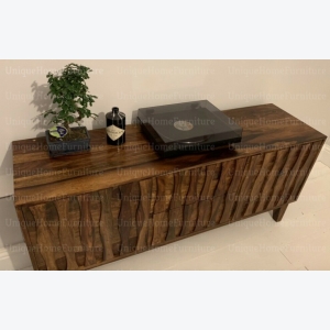 Mid Century Sideboard Large Modern Danish Furniture Vintage Storage Cupboard Rustic Solid Wood Cabinet - Image 2
