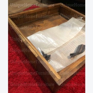 Industrial Coffee Table Vintage Retro Furniture Rustic Solid Wood Antique Metal - Image 7