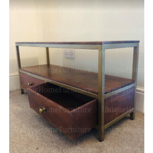 Mid Century TV Stand Modern Danish Cabinet Vintage Solid Wood Metal Media Unit - Image 5