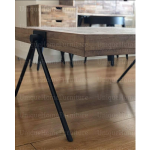 Industrial Coffee Table Vintage Retro Furniture Square Side Metal Rustic Wood - Image 3