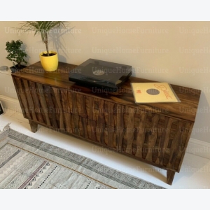 Mid Century Sideboard Large Modern Danish Furniture Vintage Storage Cupboard Rustic Solid Wood Cabinet - Image 3