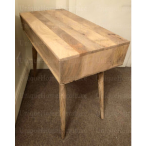 Solid Wood Computer Desk Rustic Writing Table Vintage Nordic Scandinavian Style Office - Image 4