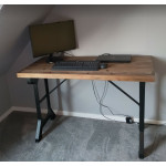 Industrial Writing Table Vintage Retro Computer Desk Metal Rustic PC Office Furniture