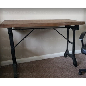 Industrial Writing Table Vintage Retro Computer Desk Metal Rustic PC Office Furniture - Image 5