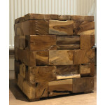 Rustic Side Table Solid Wood Vintage Industrial Furniture Storage End Tea Coffee Square Plant Lamp Stand