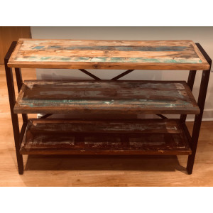 Industrial Console Table Rustic Shelving Unit Vintage Handmade Sideboard Furniture - Image 6