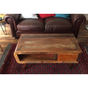 Industrial Coffee Table Vintage Retro Furniture Handmade Staorage Rustic Solid Wood - Image 6