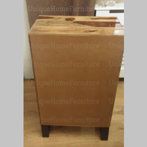 Industrial Side Cabinet Rustic Metal Solid Wood Furniture Small Vintage Handmade Chest Drawers - Image 5