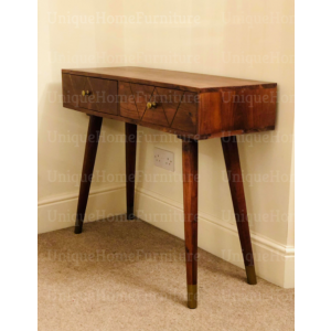 Mid Century Console Table Scandinavian Style Desk Modern Danish Nordic Solid Wood Drawer - Image 4