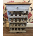 Rustic Bar Cabinet Shabby Chic Furniture Wooden Bottle Holder Vintage Storage Rack