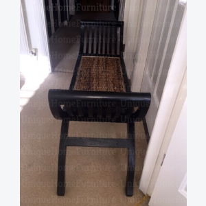 Vintage Hallway Bench Shabby Chic Furniture French Style Bedroom Solid Wood Window Seat - Image 3