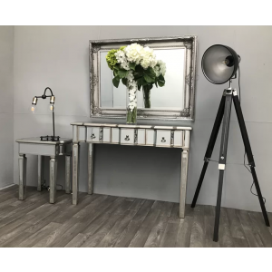 Venetian Mirrored Console Table Large Hallway Furniture 3 Drawers Storage Antique Dressing - Image 5