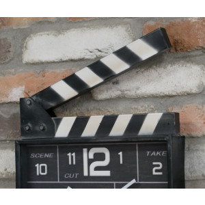 Industrial Wall Clock Vintage Retro Home Decor Black White Metal Cinema Action Cut - Image 3