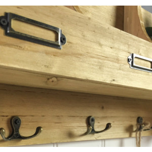 Shabby Chic Blackboard Vintage Chalk Board French Wooden Notice Hooks Post Key Storage - Image 3