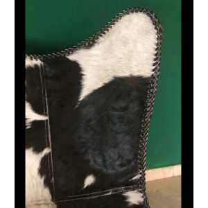 Industrial Butterfly Chair Vintage Retro Seat Genuine Goat Leather Accent Furniture - Image 4