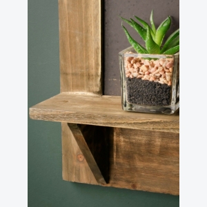 Shabby Chic Blackboard Vintage Chalk Board Rustic Wood Notice Metal Hooks Shelf Key Storage - Image 5