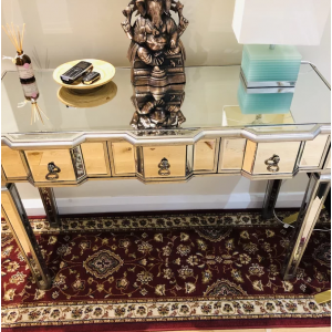 Venetian Mirrored Console Table Large Hallway Furniture 3 Drawers Storage Antique Dressing - Image 2