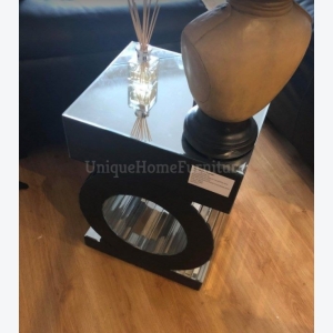Glass Side Table Venetian Mirrored Furniture Modern Silver Console Room Storage Drawer - Image 4