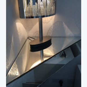 Floating Mirrored Shelf Venetian Glass Furniture Corner Bedside Console Table Modern Wall Unit - Image 2
