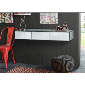 Floating Mirrored Shelf Venetian Glass Modern Bedside Console Table - Image 2
