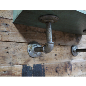 Industrial Wall Shelf Vintage Retro Unit Small Storage Drawer Rustic Metal Pipe - Image 5