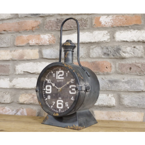 Industrial Table Clock Vintage Retro Lantern Style Large Furniture Shabby Chic Office Home - Image 2