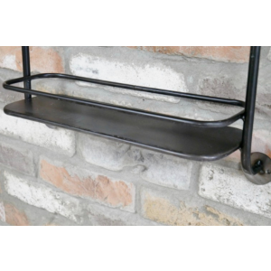 Industrial Wall Mirror Vintage Retro Shelf Rustic Metal Storage Bathroom Cabinet - Image 5