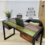 Industrial Computer Desk Vintage Retro Furniture Rustic Office Workstation Table