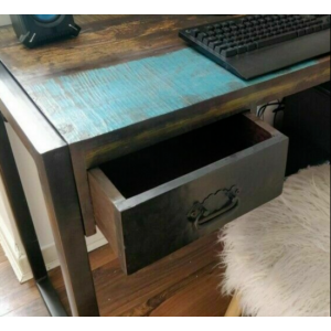 Industrial Computer Desk Vintage Retro Furniture Rustic Office Workstation Table - Image 6