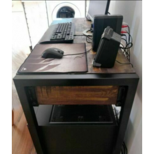 Industrial Computer Desk Vintage Retro Furniture Rustic Office Workstation Table - Image 5