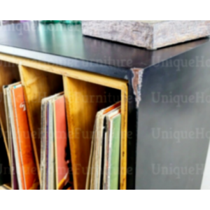 Industrial Hifi Rack Vintage Retro Vinyl Record Storage Side Cabinet Media Unit - Image 4