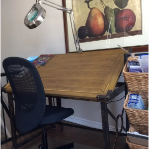Industrial Writing Table Vintage Rustic Furniture Large Office Drafting Computer Table - Image 4