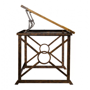 Industrial Writing Table Vintage Rustic Furniture Large Office Drafting Computer Table - Image 6