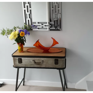 Industrial Console Table Vintage Retro Hallway Furniture Rustic Side Storage Cabinet Metal Leg - Image 3