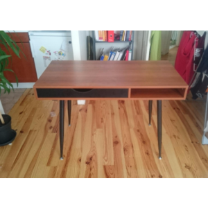 Vintage Desk Furniture Office Workstation Computer Laptop Writing Table Retro Style Storage PC - Image 2