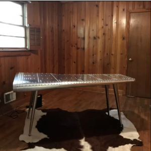 Industrial Writing Desk Large Vintage Retro Furniture Metal Aviator Computer PC Table - Image 2
