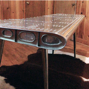Industrial Writing Desk Large Vintage Retro Furniture Metal Aviator Computer PC Table - Image 3