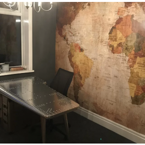 Industrial Writing Desk Large Vintage Retro Furniture Metal Aviator Computer PC Table - Image 6