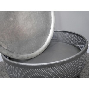 Industrial Coffee Table Rustic Metal Storage Large Vintage Retro Round Furniture - Image 3