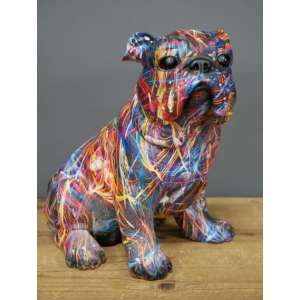 Graffiti Bulldog Retro Sculpture Art Decor - Image 3