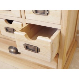 Small Apothecary Cabinet Rustic Wood Chest Drawers Vintage Narrow Storage Unit - Image 2