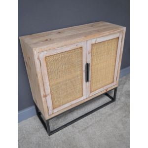 Rustic Side Cabinet Rattan Wicker Cupboard - Image 3