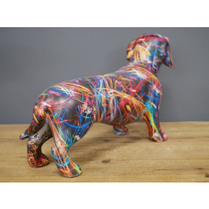 Graffiti Dog Ornament Resin Statue Retro Decor - Image 4