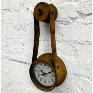 Rustic Wall Clock Industrial Metal Decor - Image 2