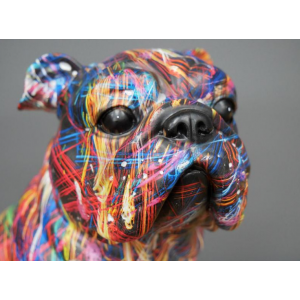 Graffiti Bulldog Retro Sculpture Art Decor - Image 5