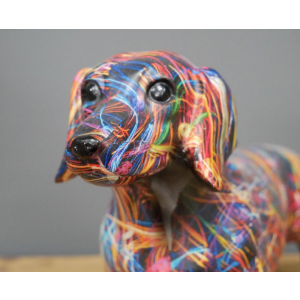 Graffiti Dog Ornament Resin Statue Retro Decor - Image 5