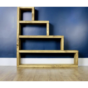 Rustic Wood Bookcase Display Storage Cabinet - Image 3